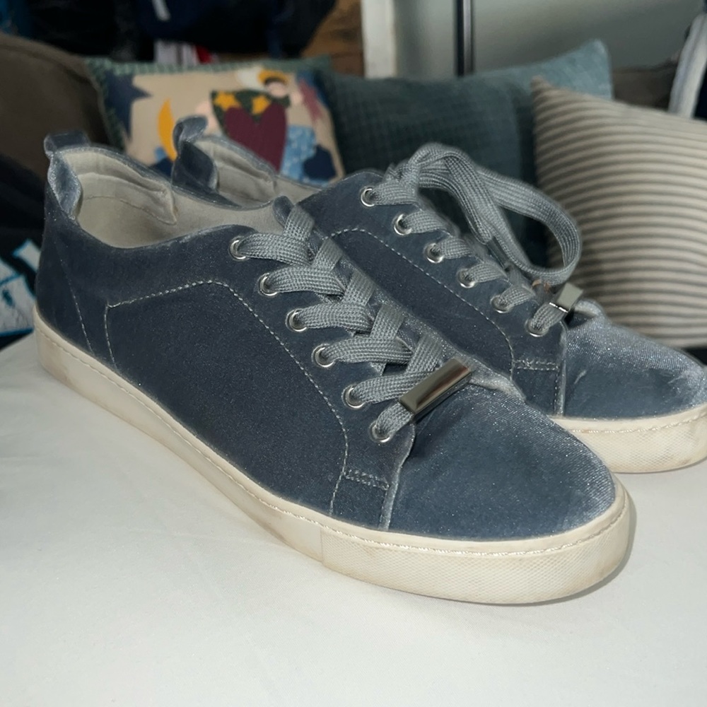 Velvet blue sneakers